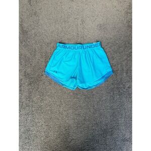 Under Armour Play Up Shorts Turquoise Blue Athletic Running Gym Womens XS